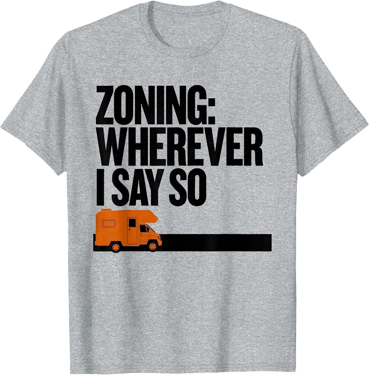 Men's Zoning: Wherever I Say So Brutalist Van Life Nomad Pride T-Shirt - Heather Grey