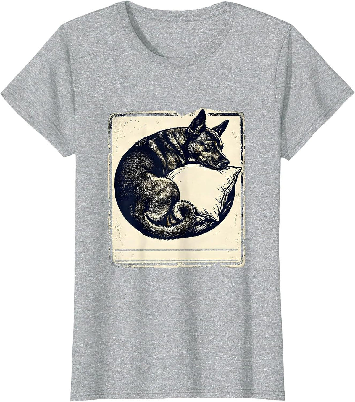 Basenji Dog Sleepshirt Breed-Specific Napping Pajamas T-Shirt - Heather Grey