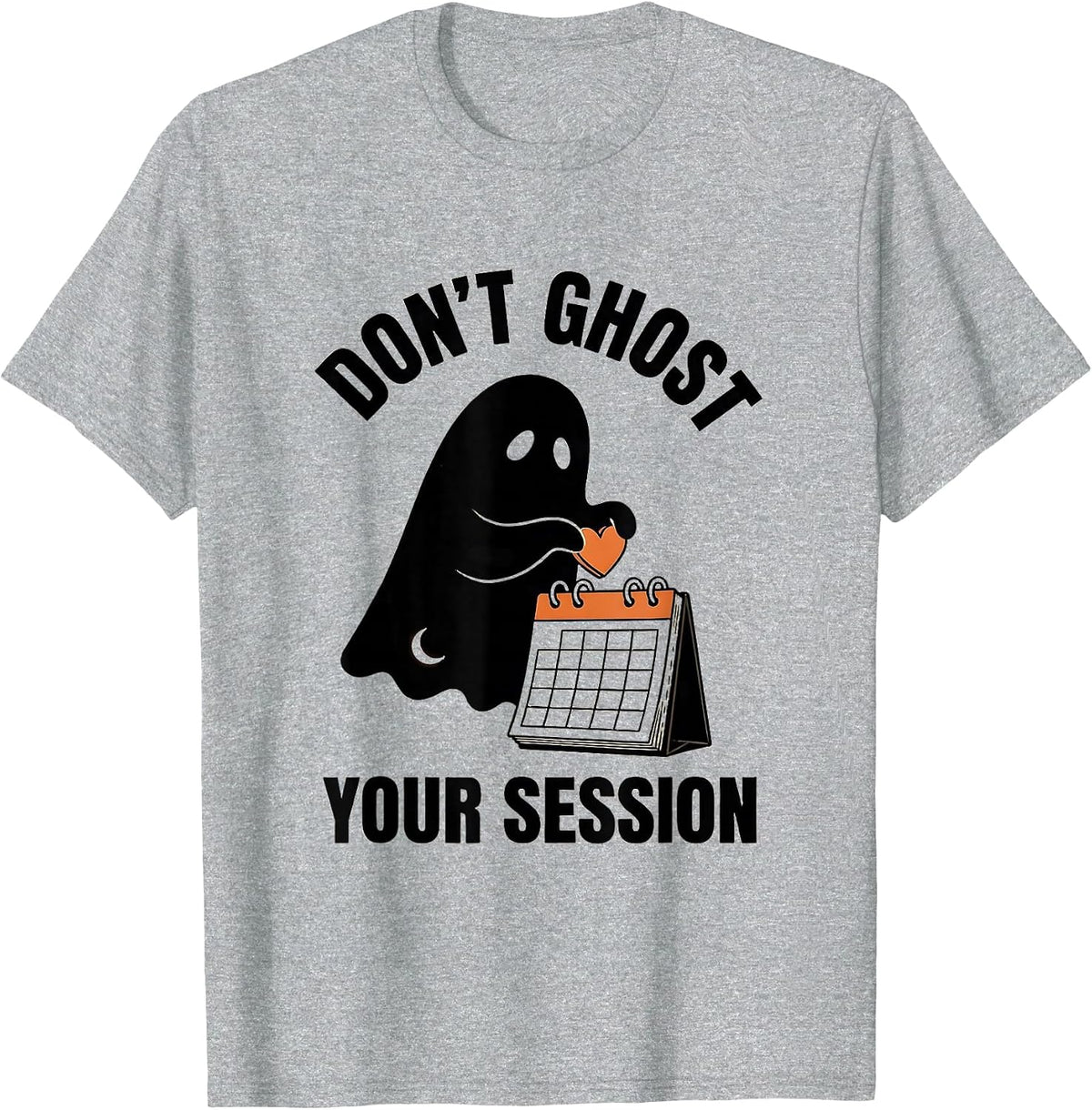 Men's Don't Ghost Your Session Minimalist Ghost Mental Health T-Shirt - Heather Grey