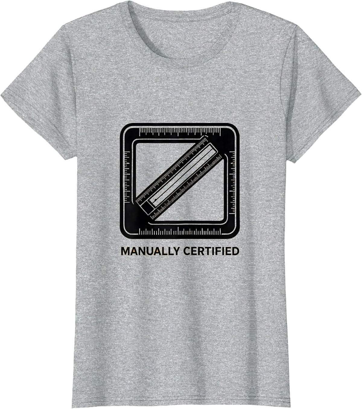 Manually Certified Classically Trained Slide Rule Math Nerd T-Shirt - Heather Grey