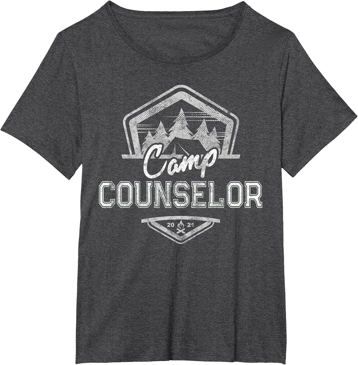 Vintage Camp Counselor Campground Crew Teacher Director Team T-Shirt - Dark Heather Grey