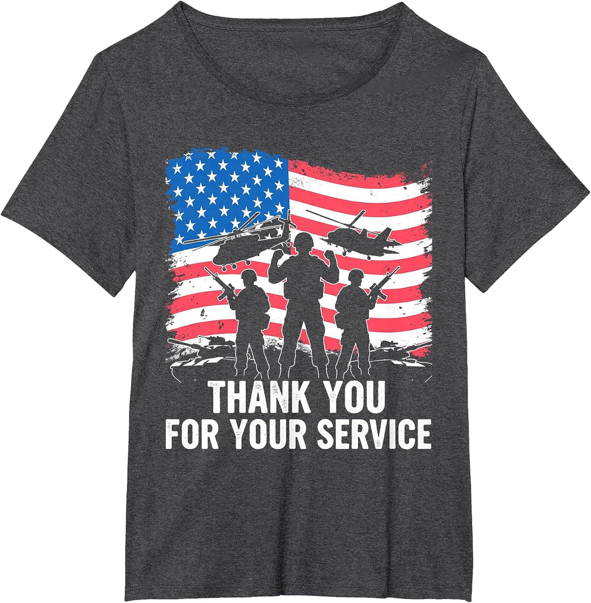 Honoring Army Veterans American Flag Patriotic Men T-Shirt - Dark Heather Grey