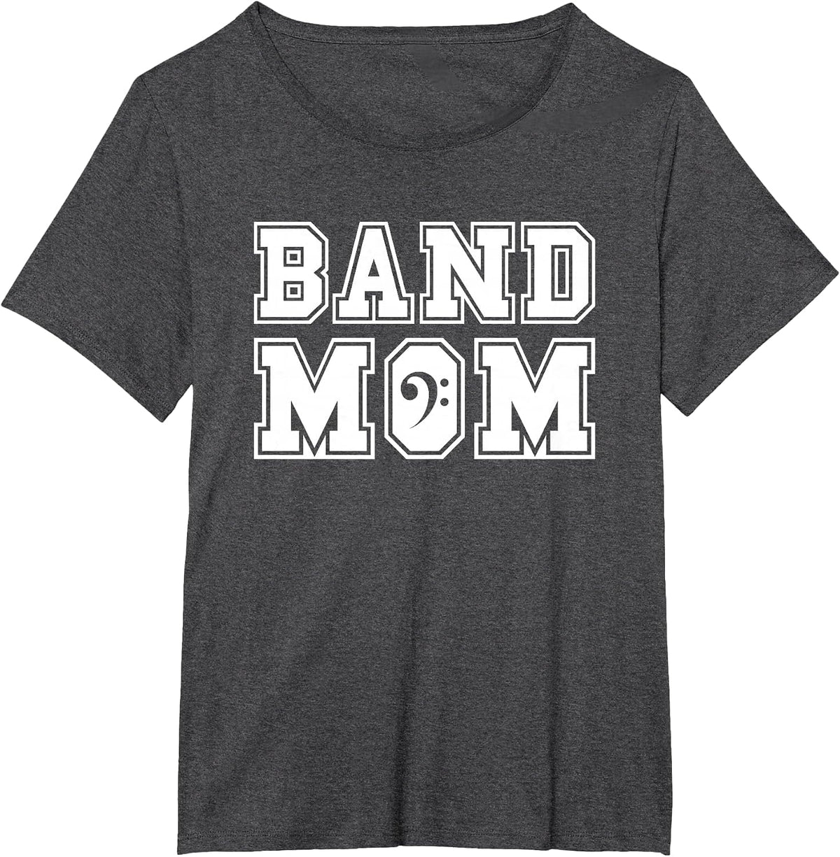 Marching Band Mom Bass Clef Parent Helper Low Brass T-Shirt - Dark Heather Grey