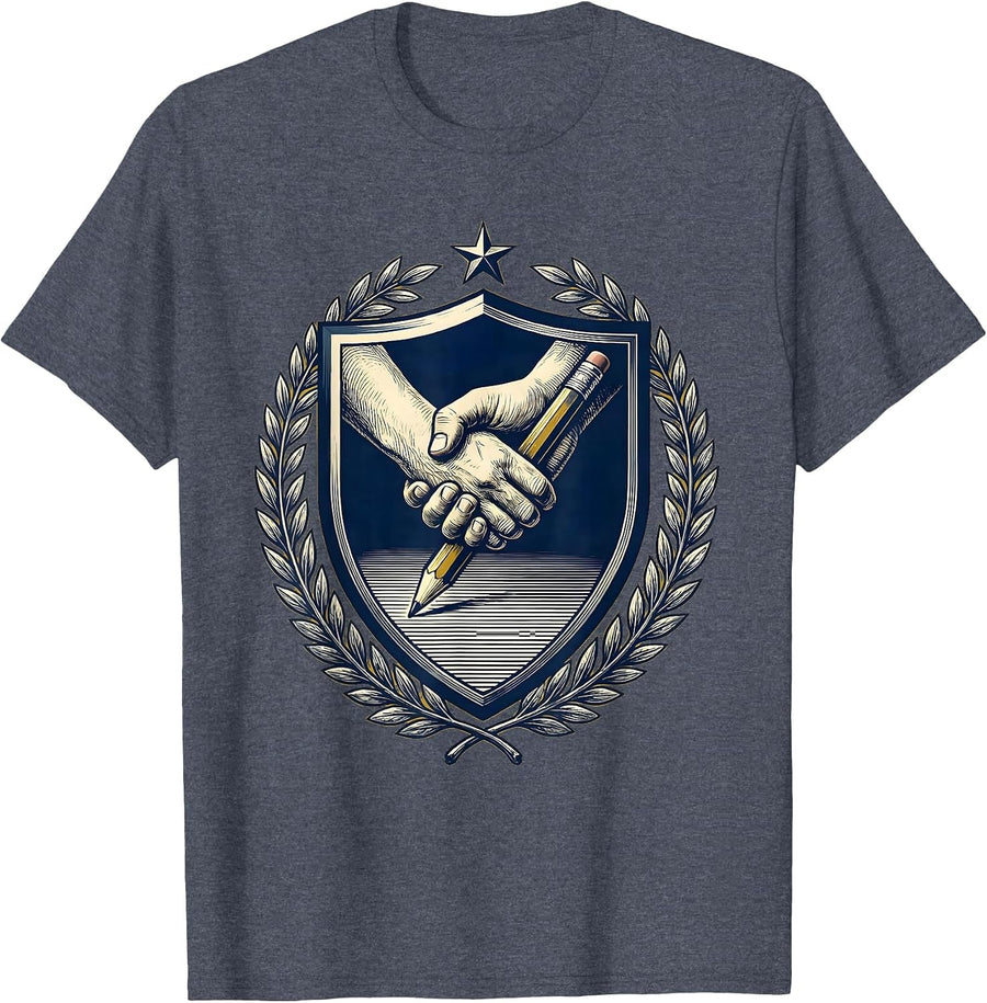 Paraprofessional Guiding Hands Notebook Illustration T-Shirt - Heather Blue