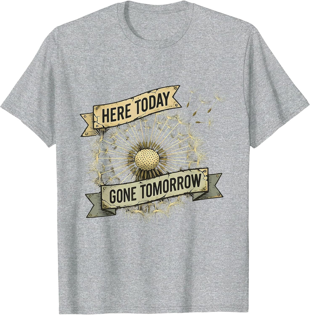 Here Today Gone Tomorrow Substitute Teacher Design T-Shirt - Heather Grey