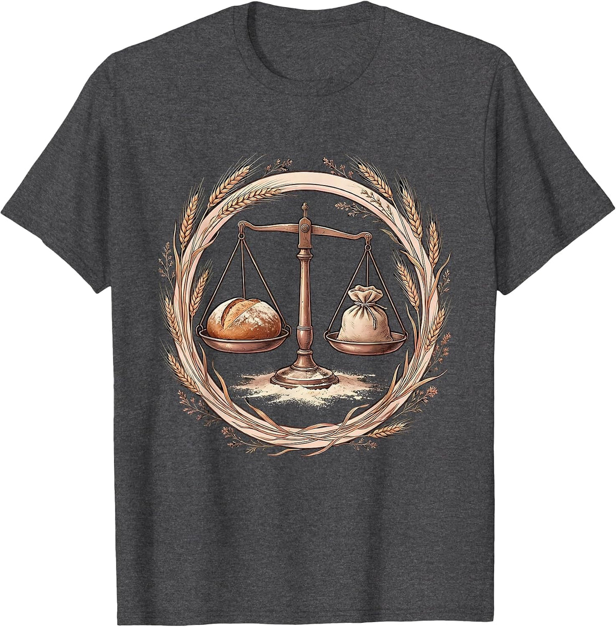 In My Sourdough Era Vintage Kitchen Scale Art T-Shirt - Dark Heather Grey