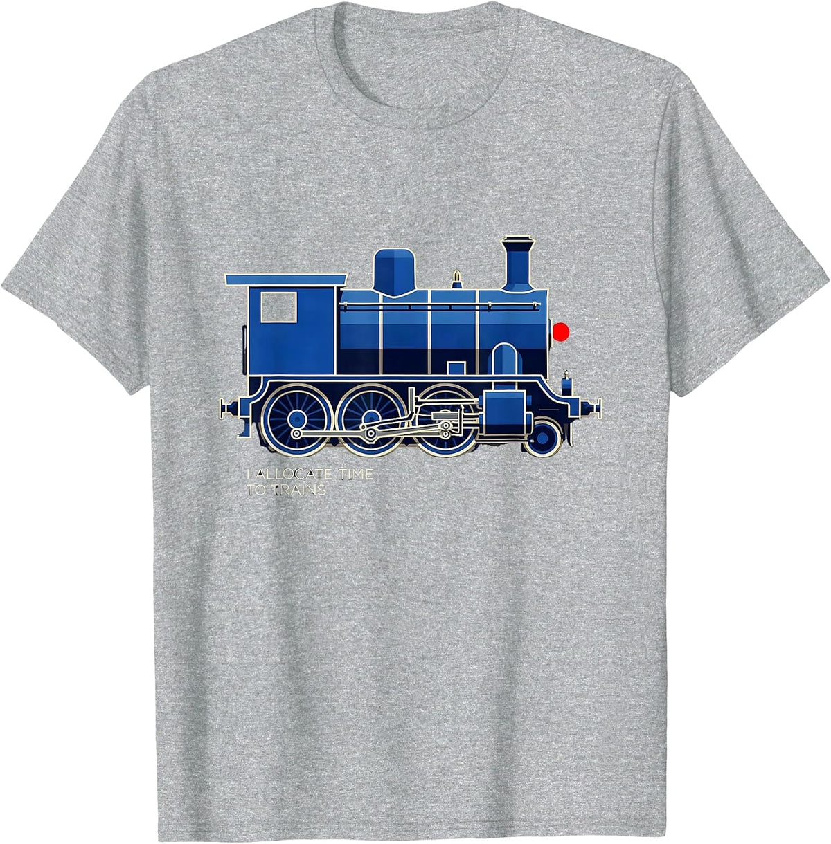 Men's I Allocate Time To Trains Geometric Locomotive Train T-Shirt - Heather Grey