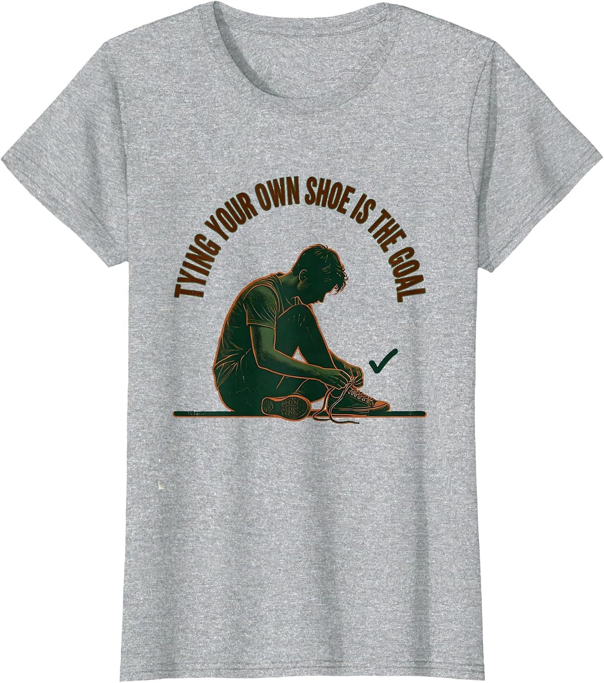 Women's Tying Your Own Shoe Is The Goal Vintage Physical Therapy T-Shirt - Heather Grey