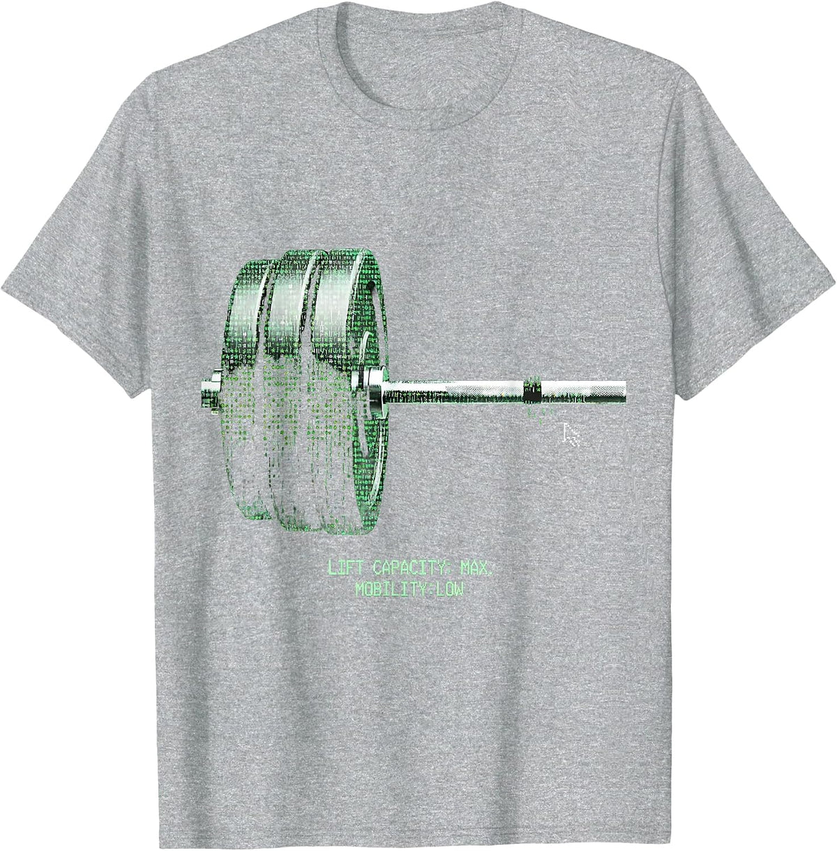 Men's LIFT CAPACITY: MAX. MOBILITY: LOW Funny Gym Workout Humor T-Shirt - Heather Grey