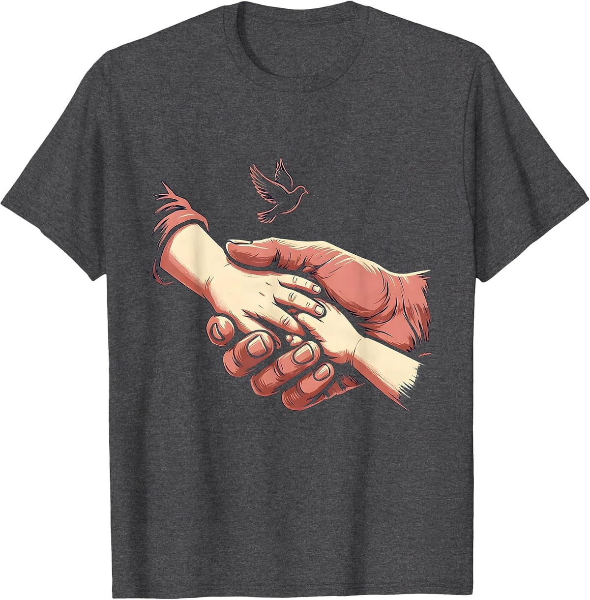 Men's Paraprofessional Guiding Hand Illustration T-Shirt - Dark Heather Grey