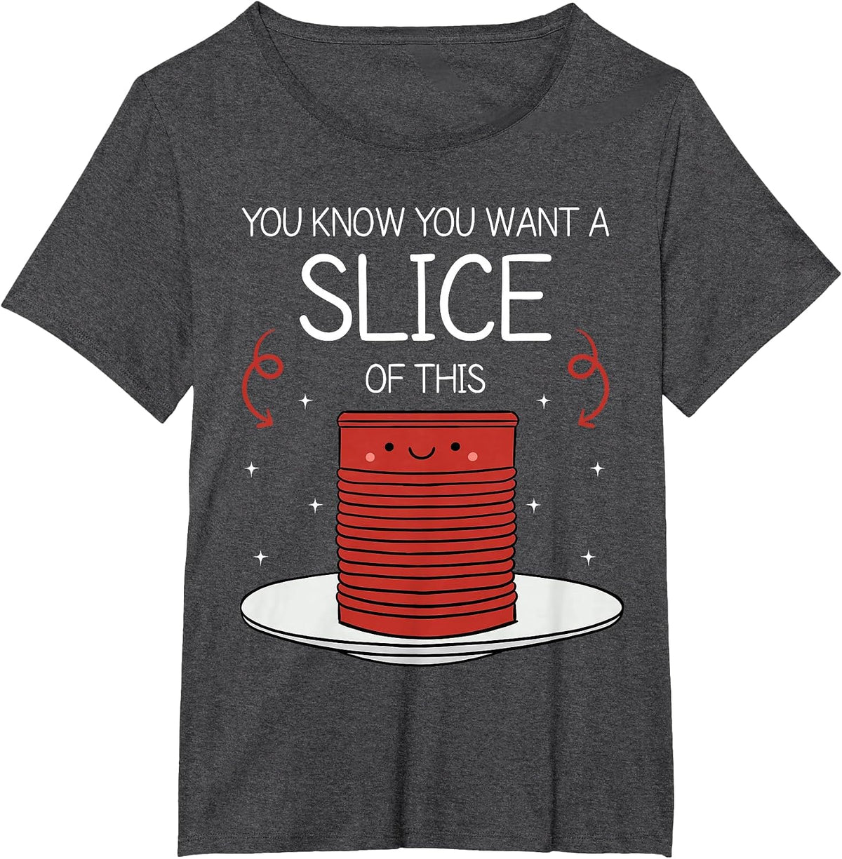 Funny Thanksgiving Canned Cranberry Sauce T-Shirt - Dark Heather Grey
