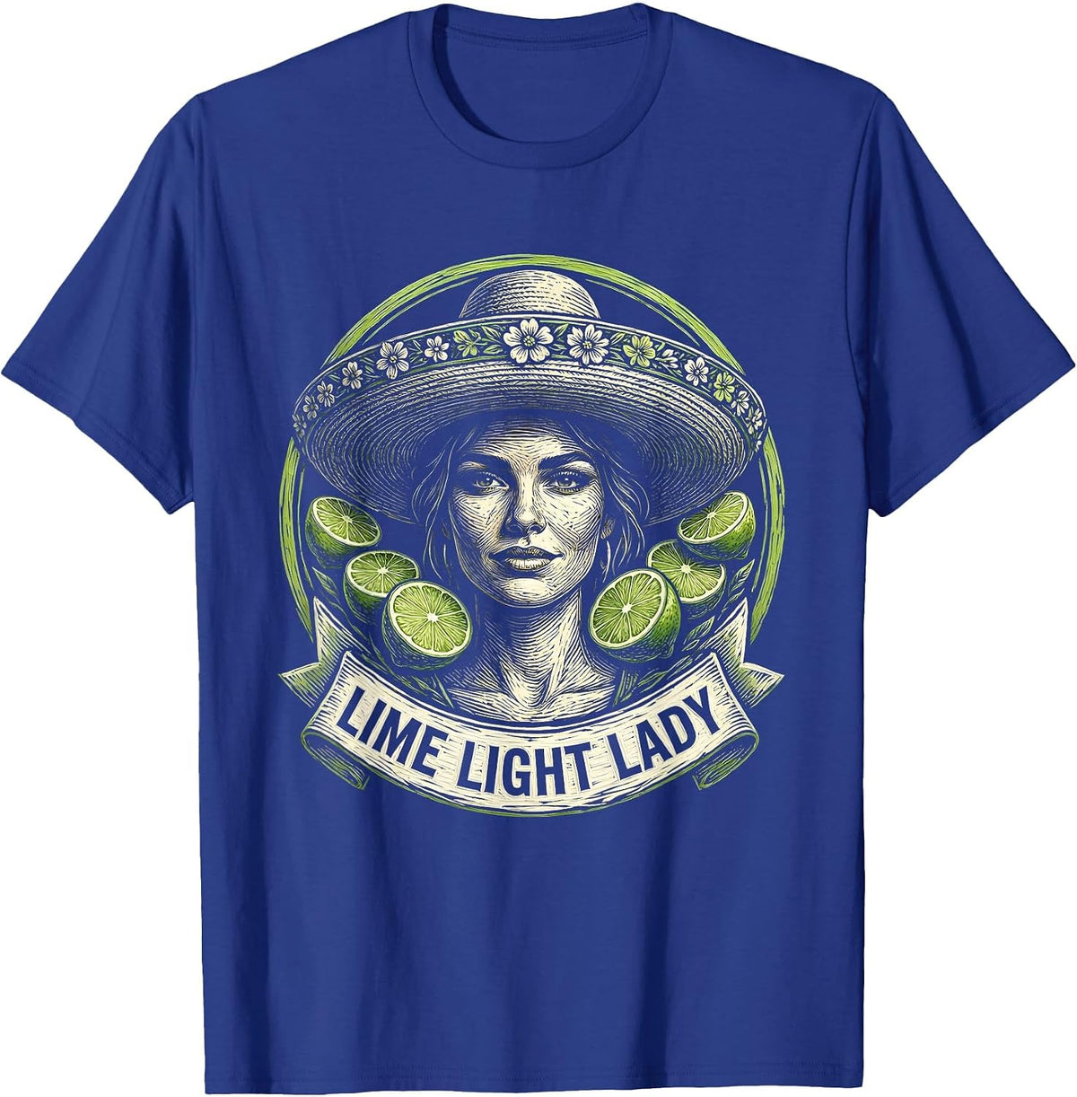 Lime Light Lady Cinco de Mayo Women Design T-Shirt - Royal Blue