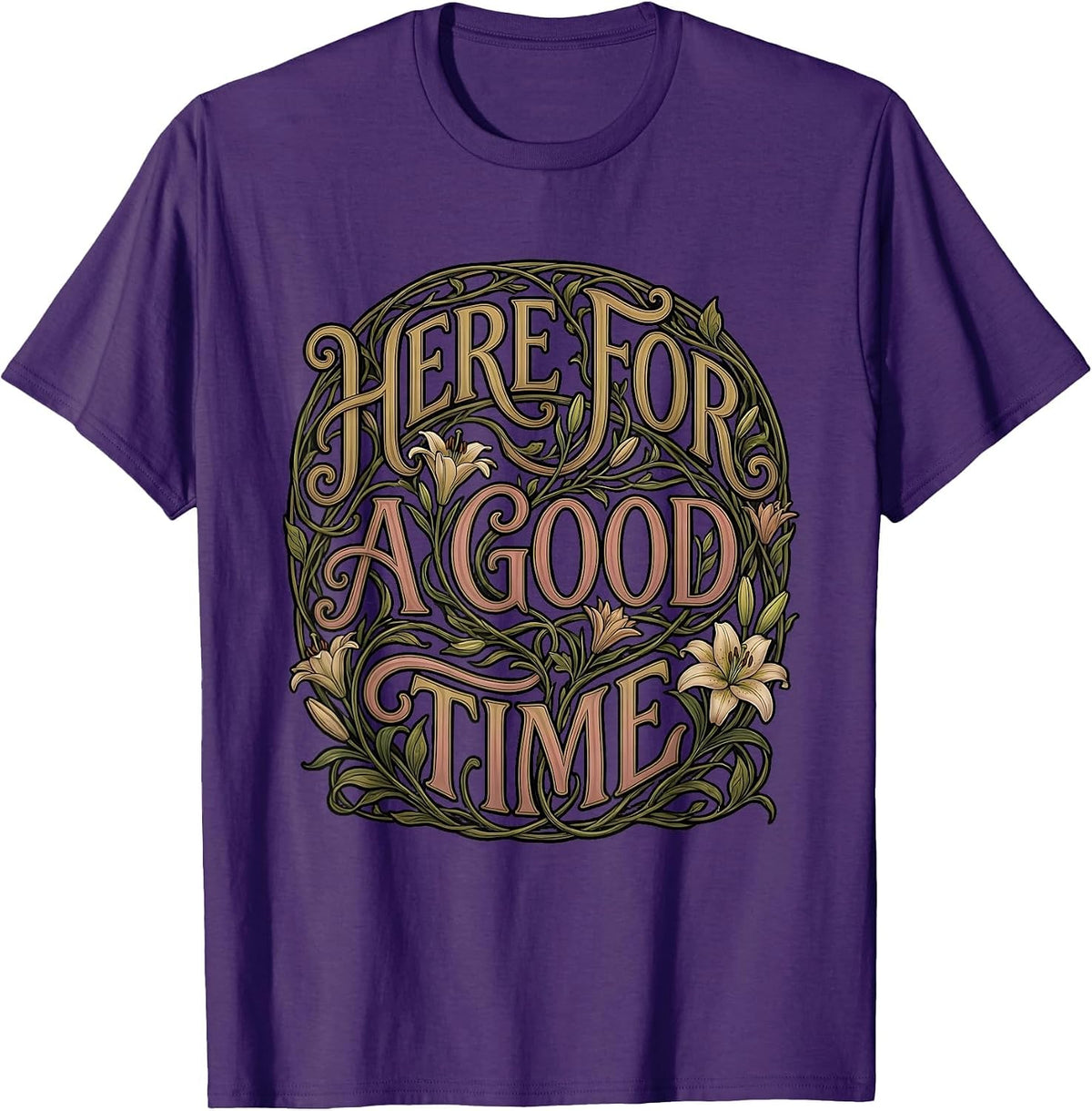 Men's Here For a Good Time Substitute Teacher Design T-Shirt - Purple