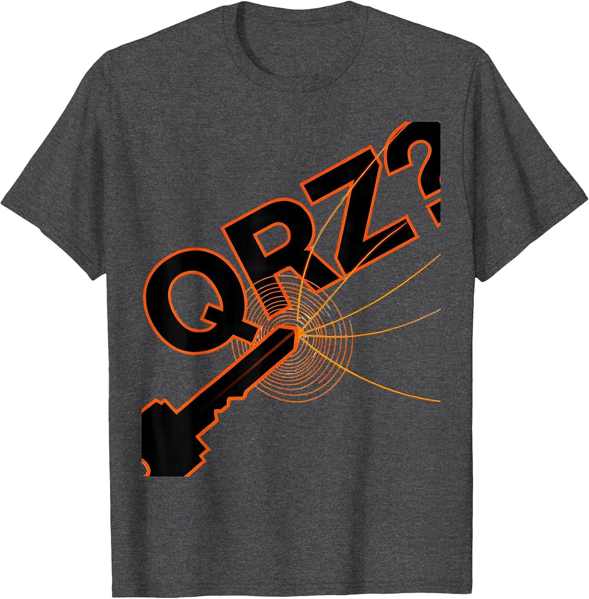 QRZ? Funny Ham Radio Operator Amateur Radio Enthusiast T-Shirt - Dark Heather Grey