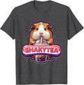 Men's Shakytea Kawaii Anime Boba Tea Lover Cute Chibi Guinea Pig T-Shirt - Dark Heather Grey