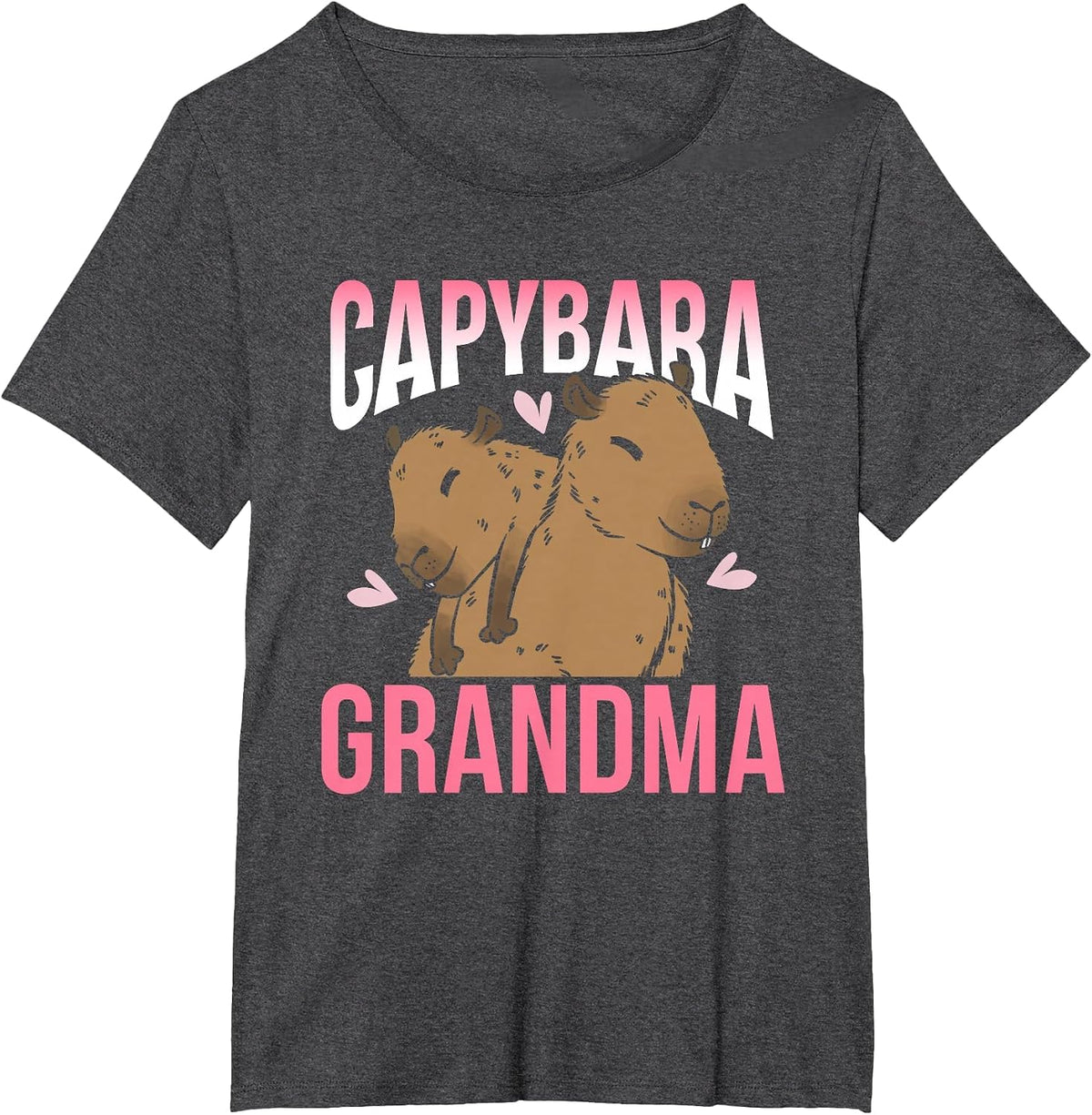 Capybara Grandma Animal Rodent Capybaras Lover Grandmother T-Shirt - Dark Heather Grey
