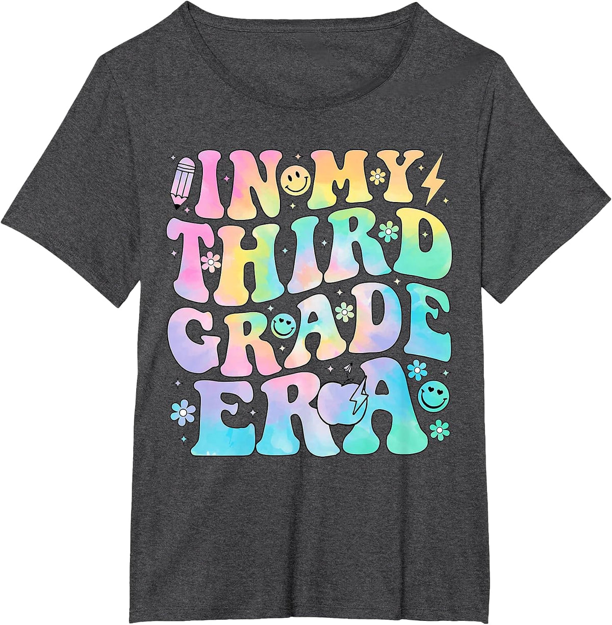 in My Third Grade Era Girl Tie Dye 3rd Grade Back to School T-Shirt - Dark Heather Grey