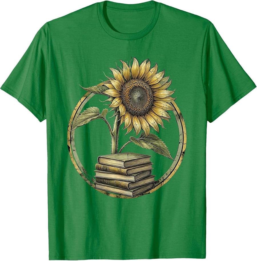 Men's Paraprofessional Sunflower Books Graphic Tee T-Shirt - Kelly Green