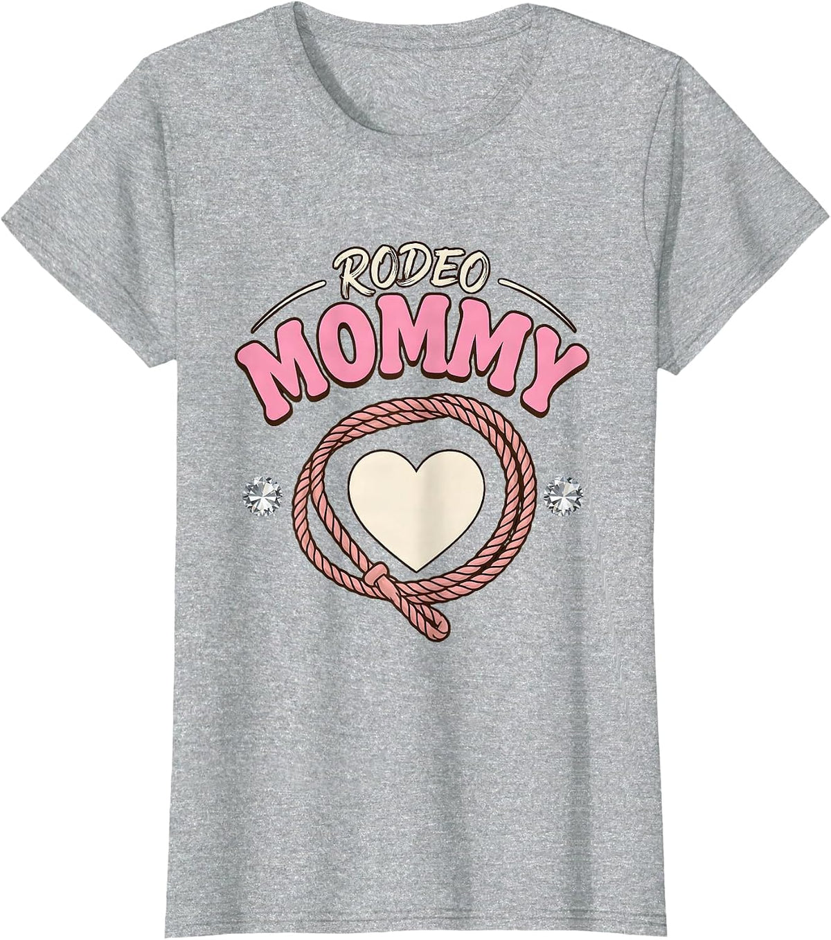 Women's Rodeo Mommy Cowgirl Glam Birthday Party Family Matching T-Shirt - Heather Grey
