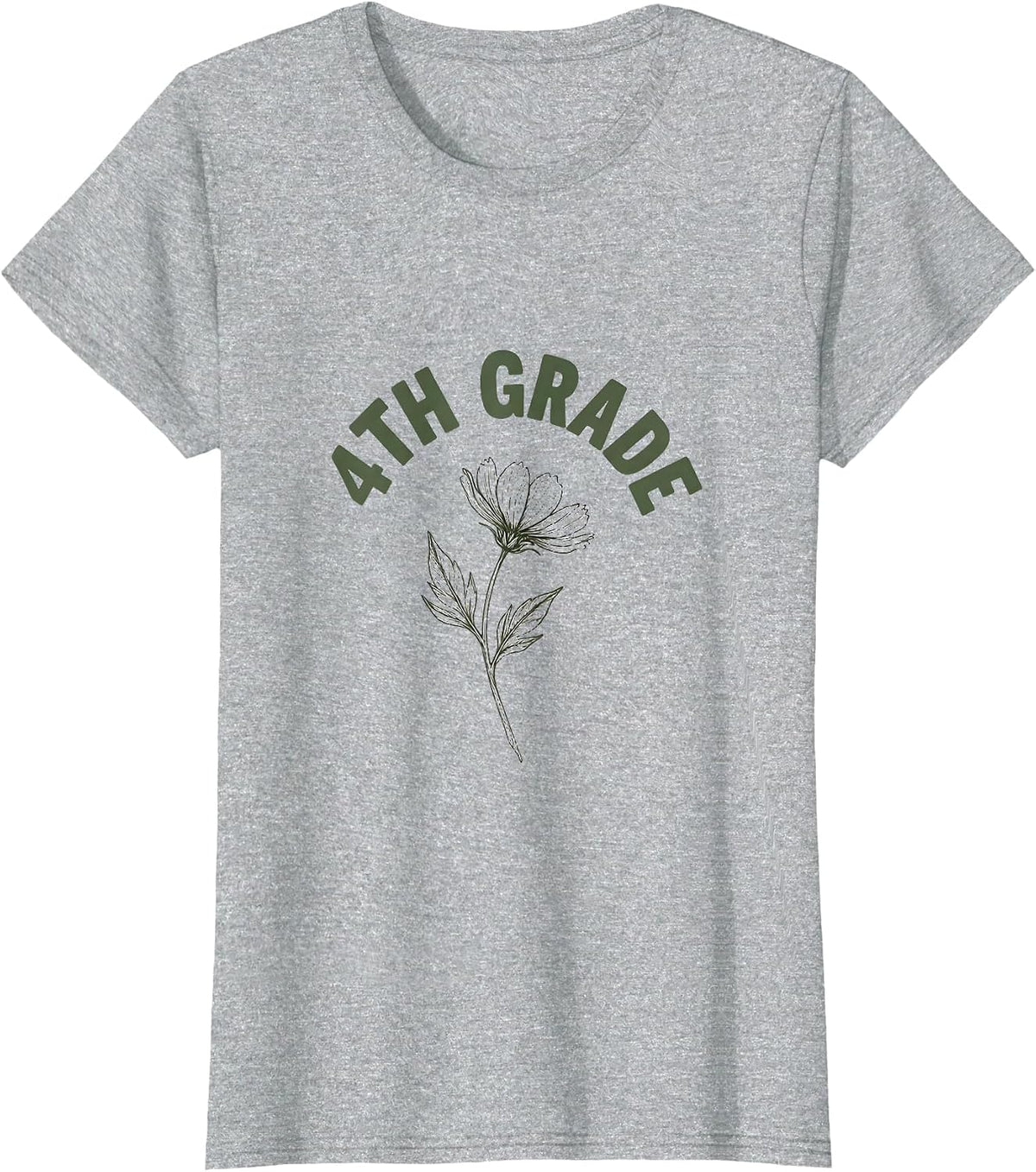 4th Grade Boho Minimalist Back To School Teacher Gift T-Shirt - Heather Grey