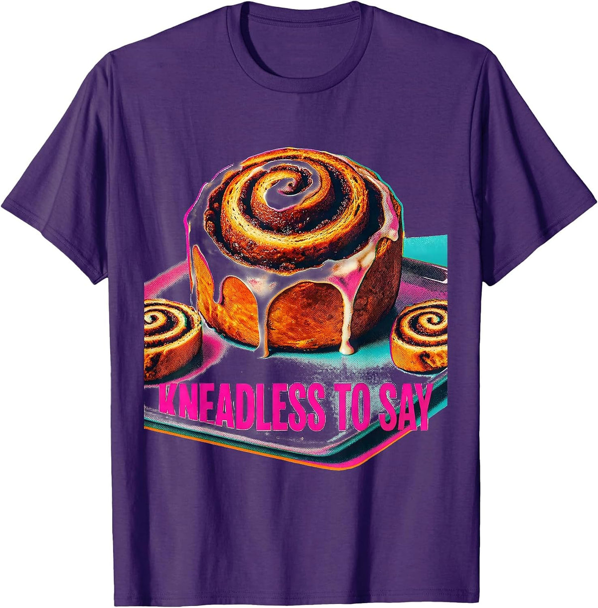 Kneadless To Say Funny Synonym Rolls Grammar Pun Teacher T-Shirt - Purple
