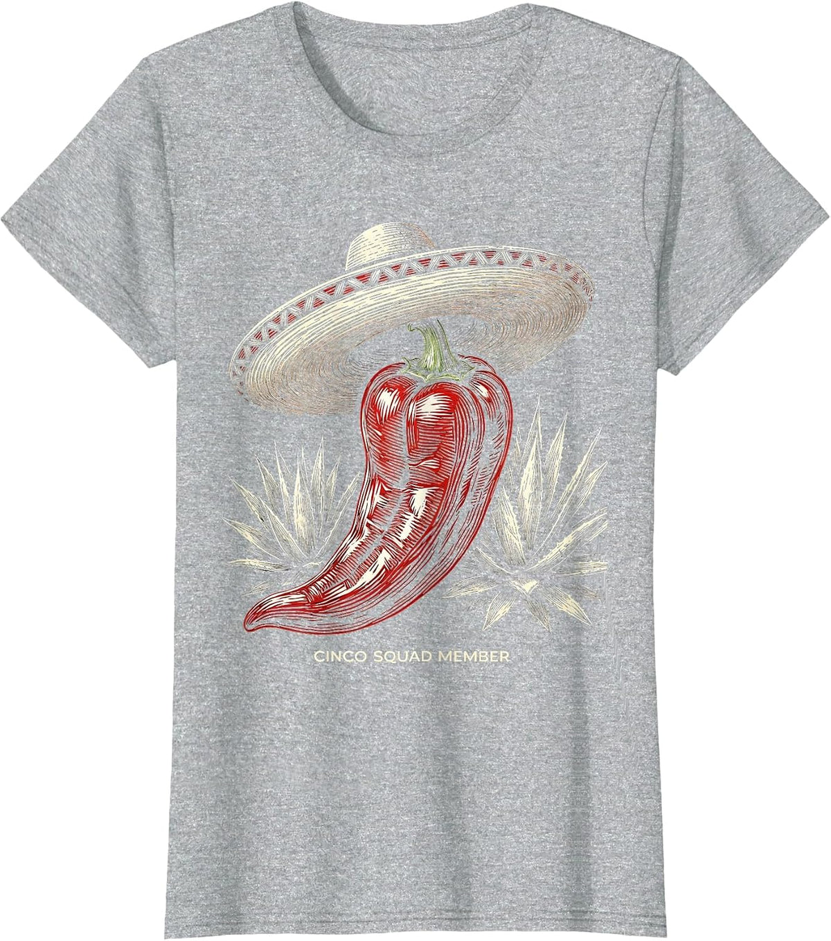 Cinco De Mayo Cinco Squad Member Design T-Shirt - Heather Grey