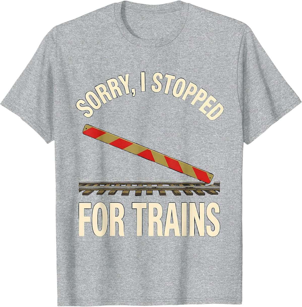 Men's Sorry, I Stopped For Trains Funny Train Enthusiast Model T-Shirt - Heather Grey