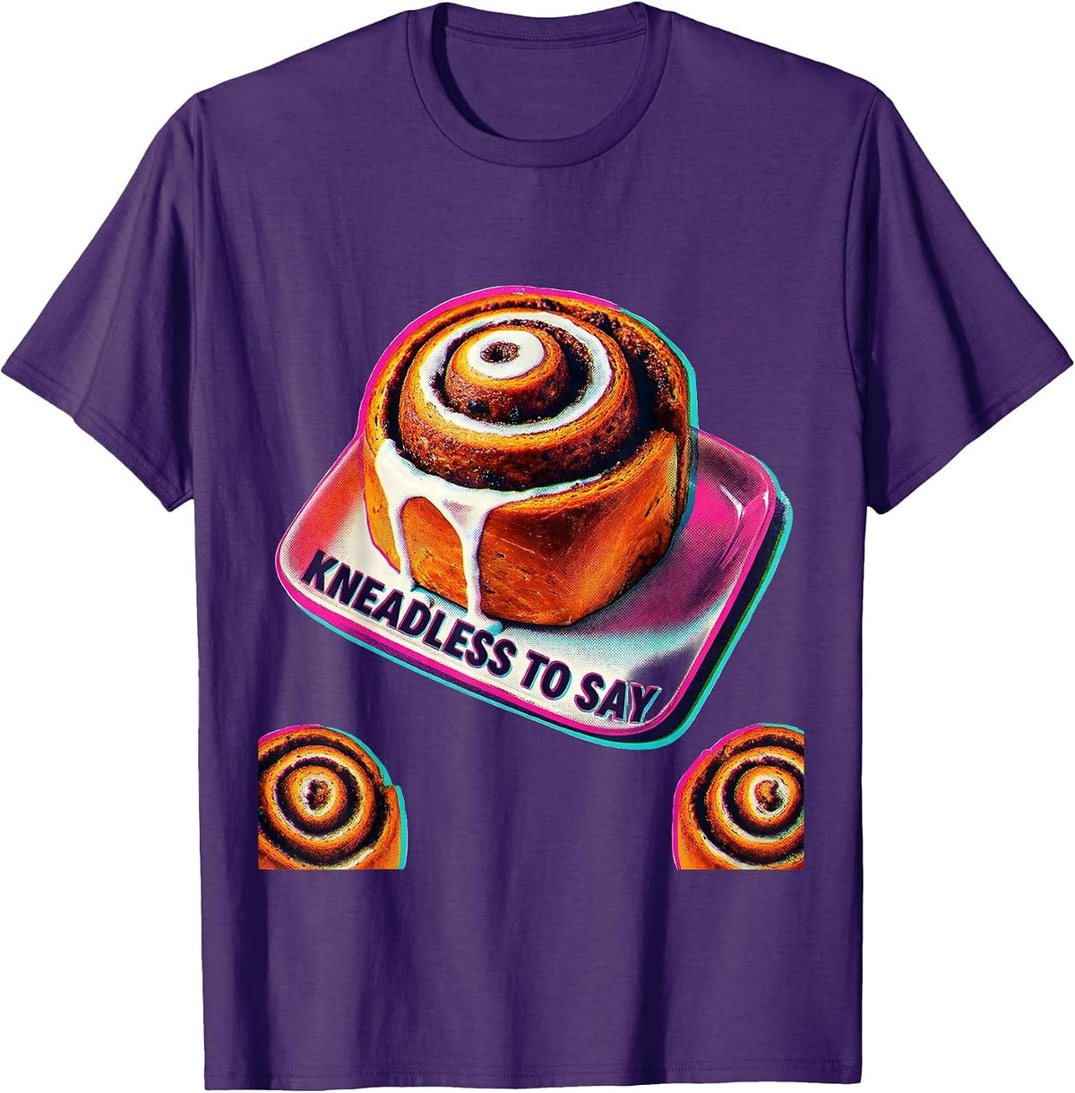 Men's Kneadless To Say Funny Synonym Rolls Grammar Pun Teacher T-Shirt - Purple
