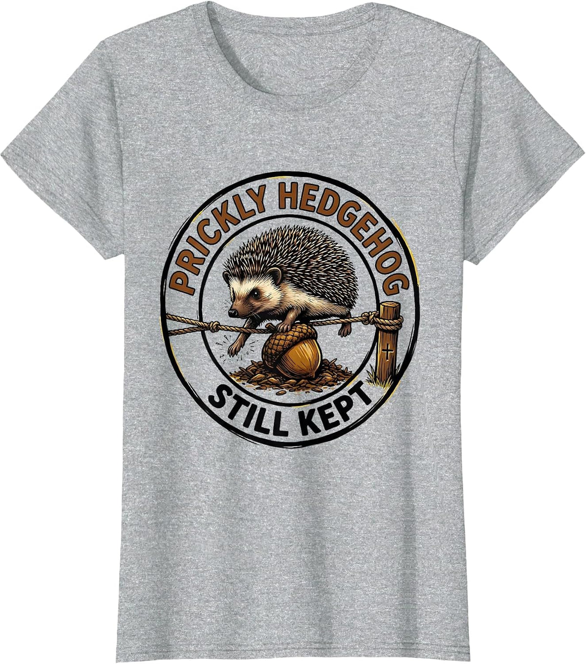 Prickly Hedgehog Still Kept Funny Christian Faith Humor T-Shirt - Heather Grey