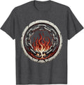 Men's Red Freedom Flames Breaking Chains Graphic T-Shirt - Dark Heather Grey