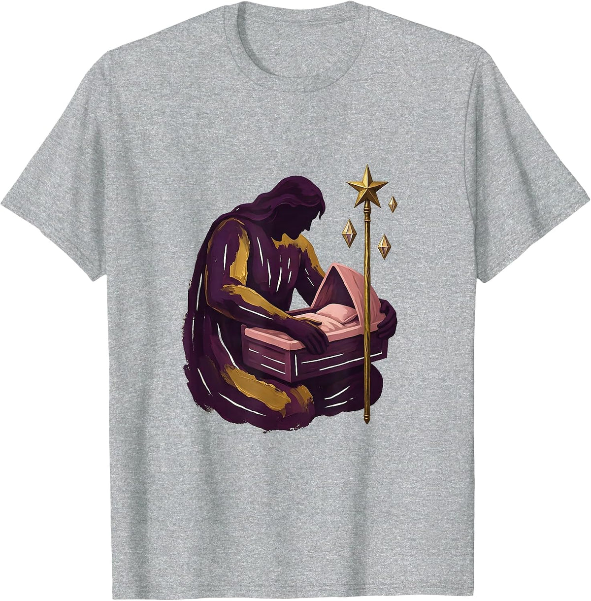 Men's Godmother Silhouette Funny Fairy Gift Baby Shower T-Shirt - Heather Grey