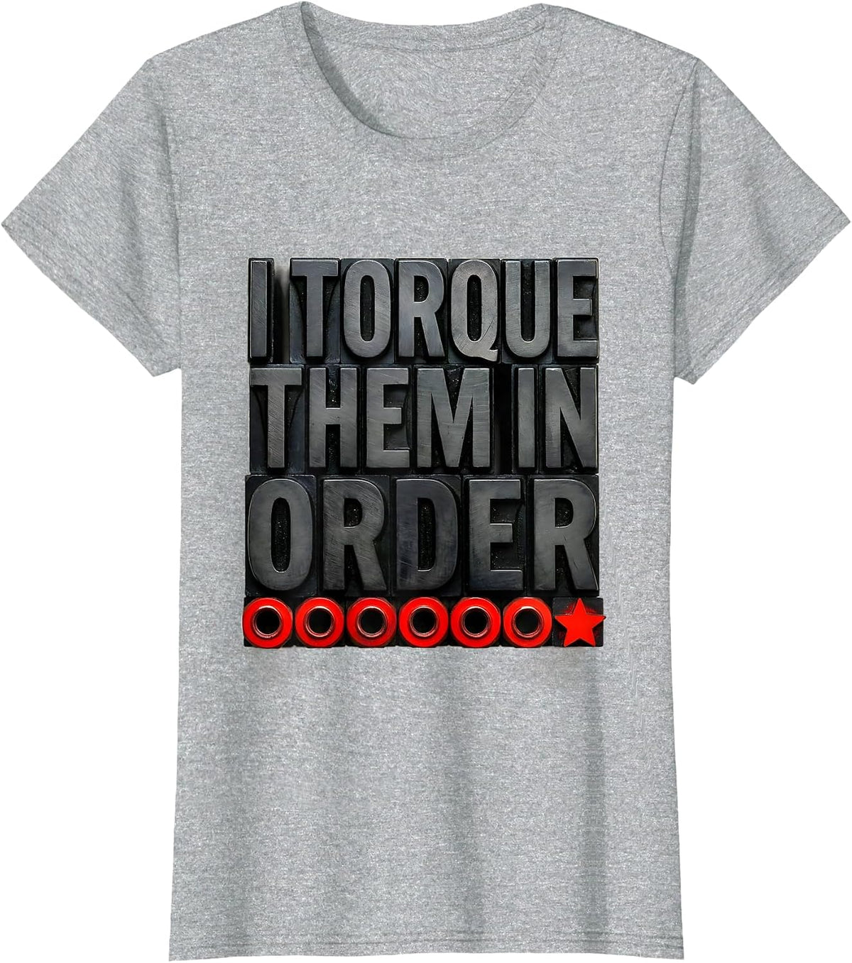 I Torque Them In Order Vintage American Flag Piston Mechanic T-Shirt - Heather Grey