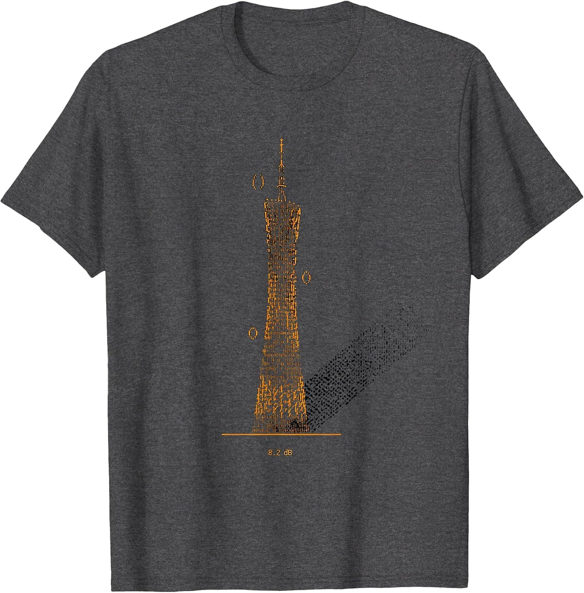 8.2 dB Funny Ham Radio Operator Nerdy Humor T-Shirt - Dark Heather Grey