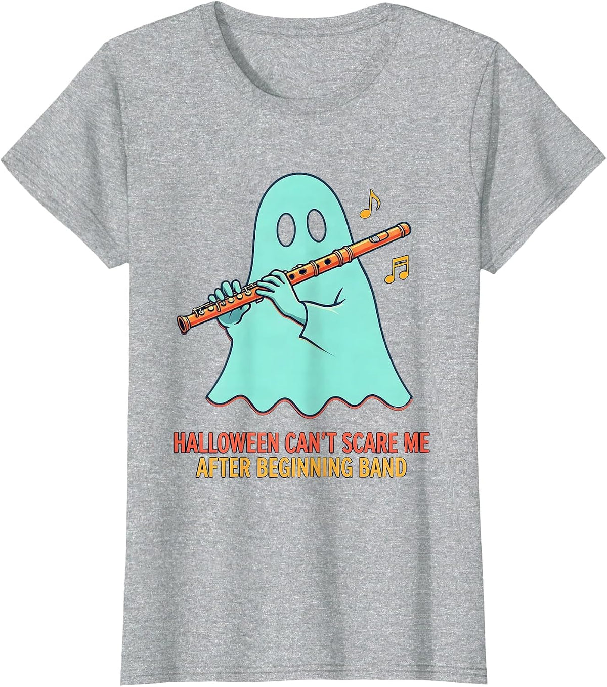 Women's Halloween Can't Scare Me After Beginning Band Music Teacher T-Shirt - Heather Grey
