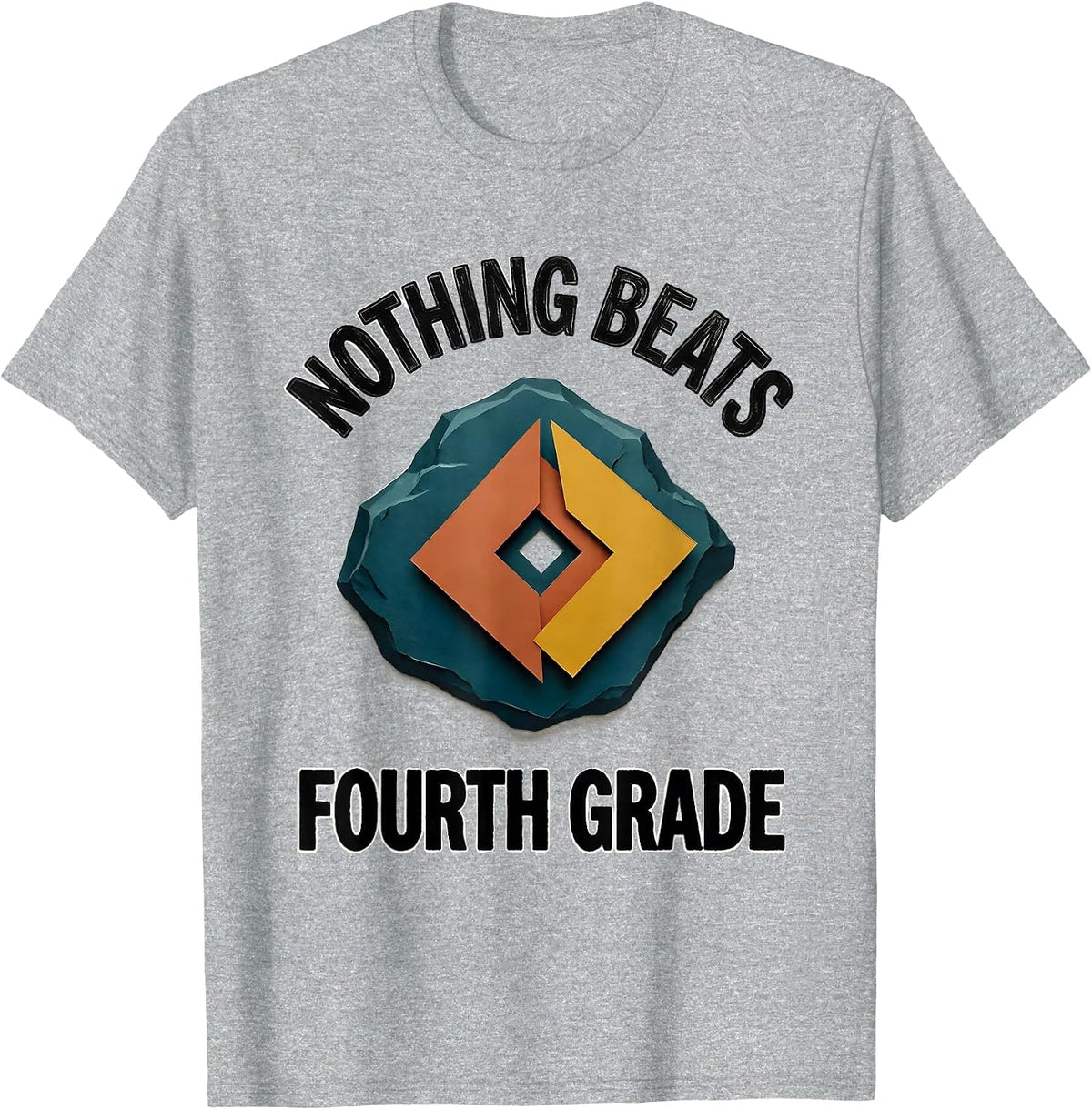 Men's Nothing Beats Fourth Grade Funny Fourth Grade Teacher Back T-Shirt - Heather Grey
