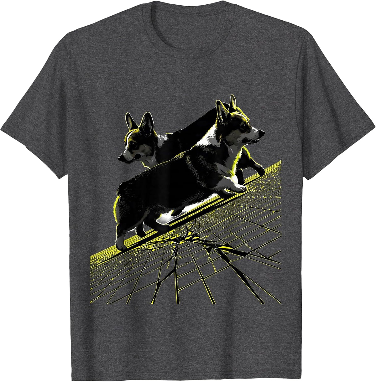 Corgi Frap Retro New Wave Corgi Lover Gift T-Shirt - Dark Heather Grey