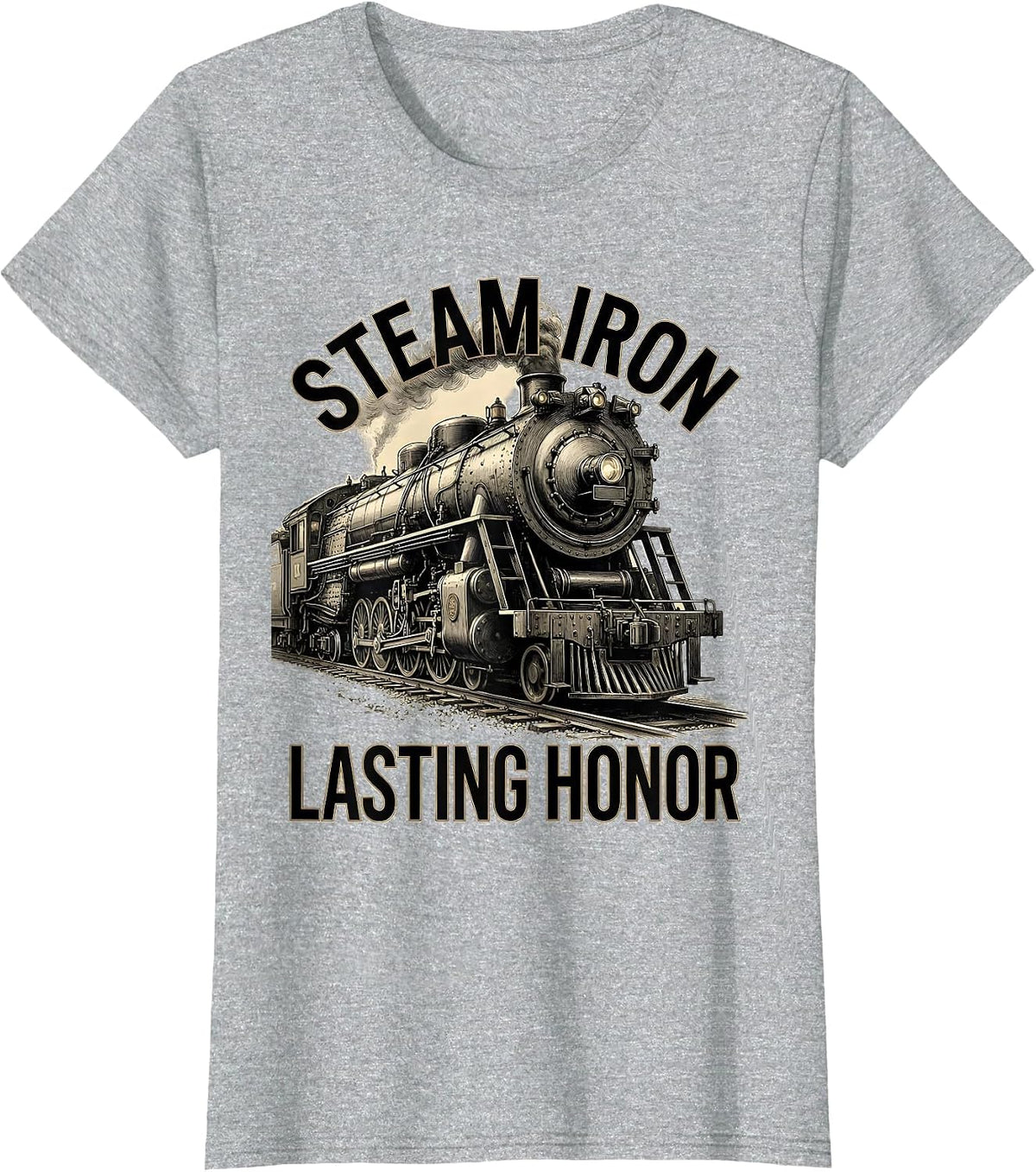 Steam Iron Lasting Honor Big Boy 4014 Steam Locomotive Train T-Shirt - Heather Grey