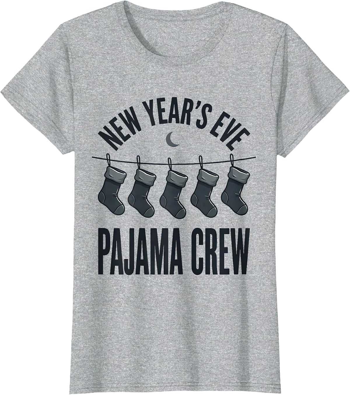 New Year's Eve Pajama Crew Funny Matching Group Party T-Shirt - Heather Grey