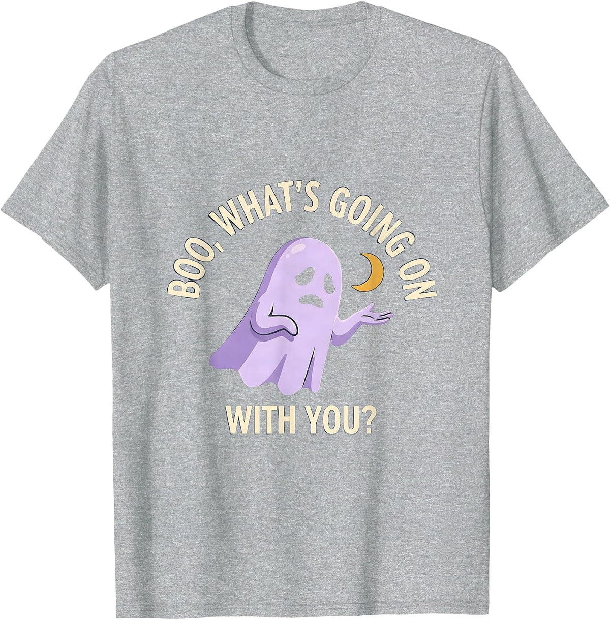 Men's Boo What's Going On With You Funny Halloween School T-Shirt - Heather Grey
