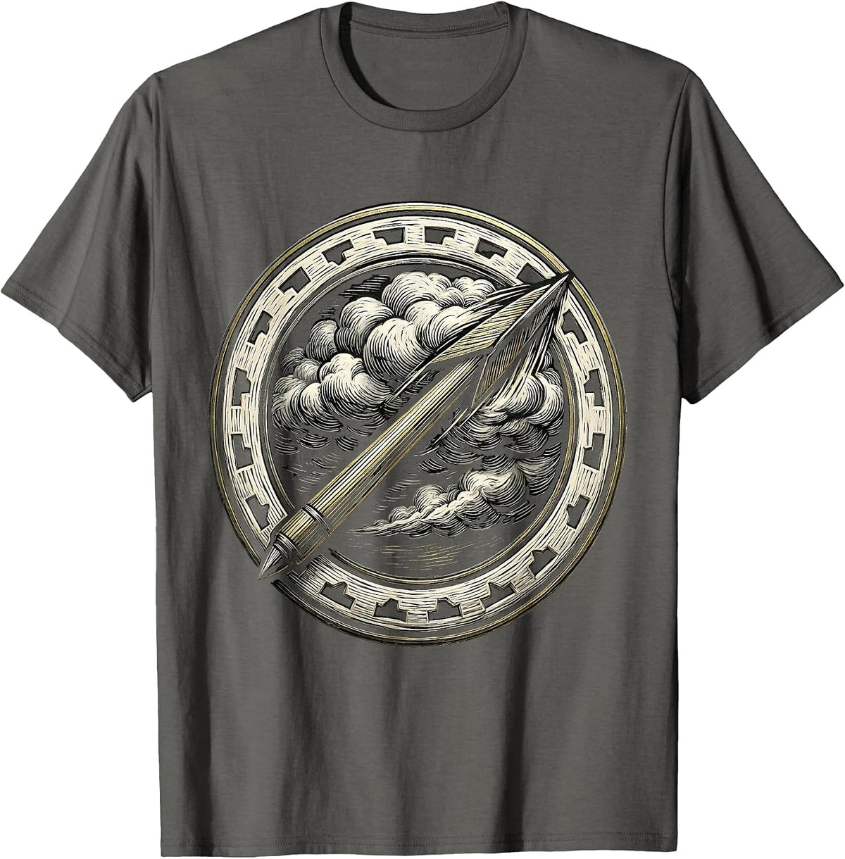 Javelin Through Storm Clouds Sports Graphic T-Shirt - Asphalt Grey