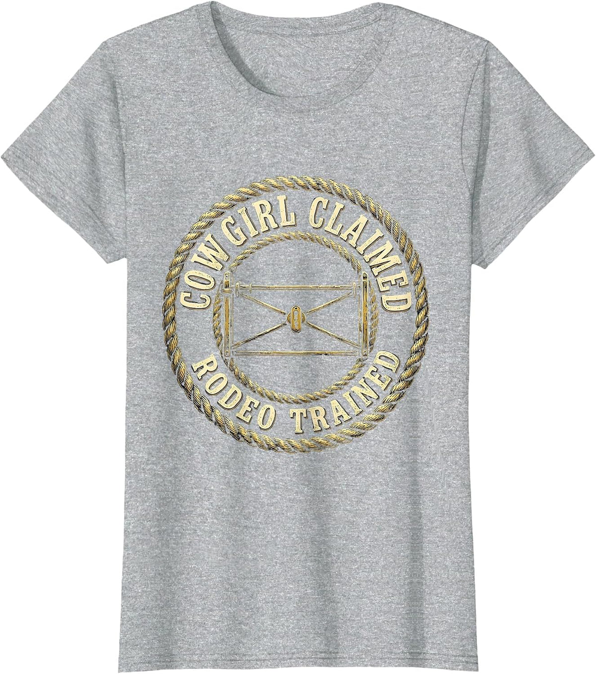 Women's Cowgirl Claimed Rodeo Trained Western Cowboy Humor Country T-Shirt - Heather Grey