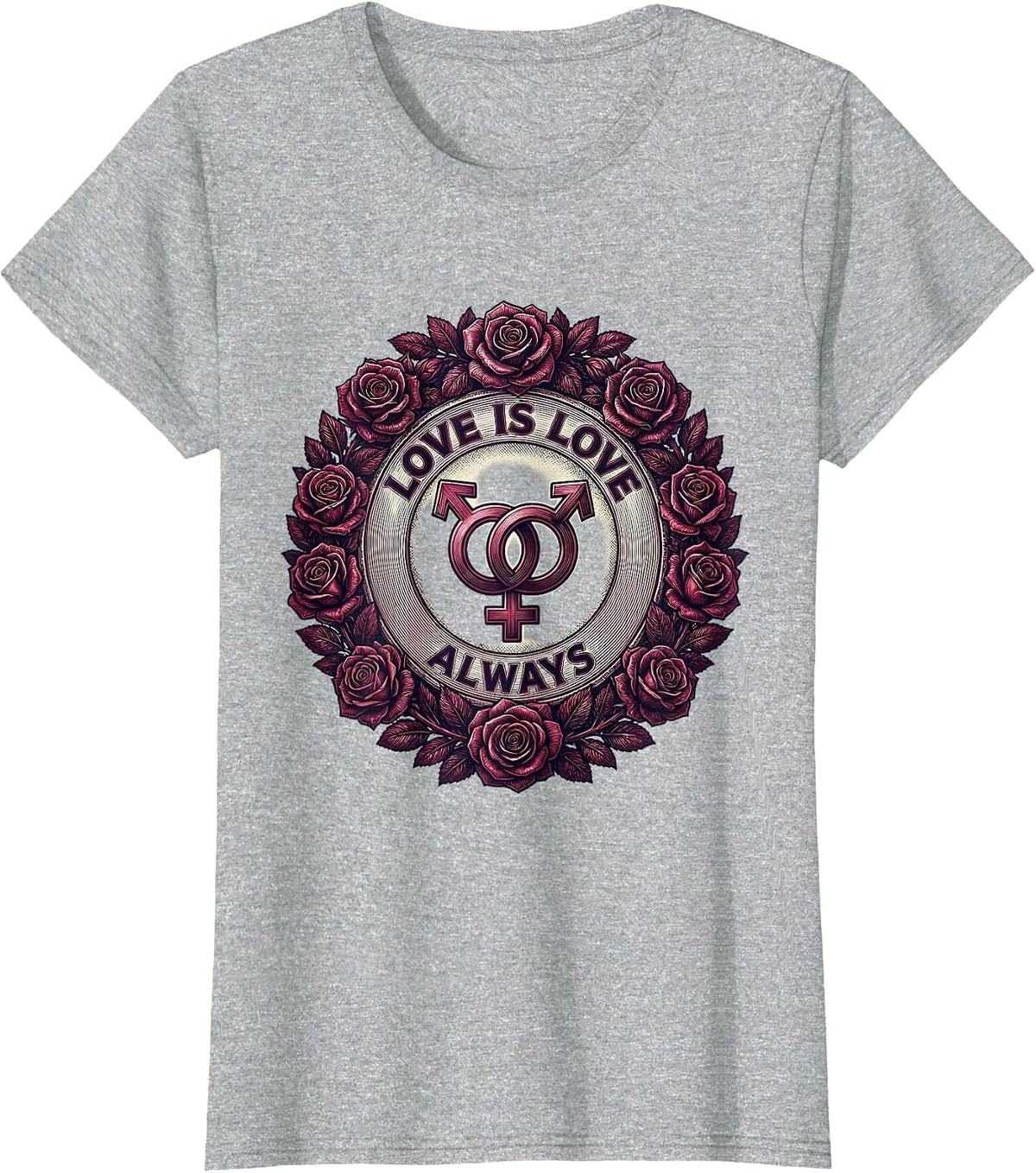 Women's Love Is Love Always LGBTQ Pride Design T-Shirt - Heather Grey