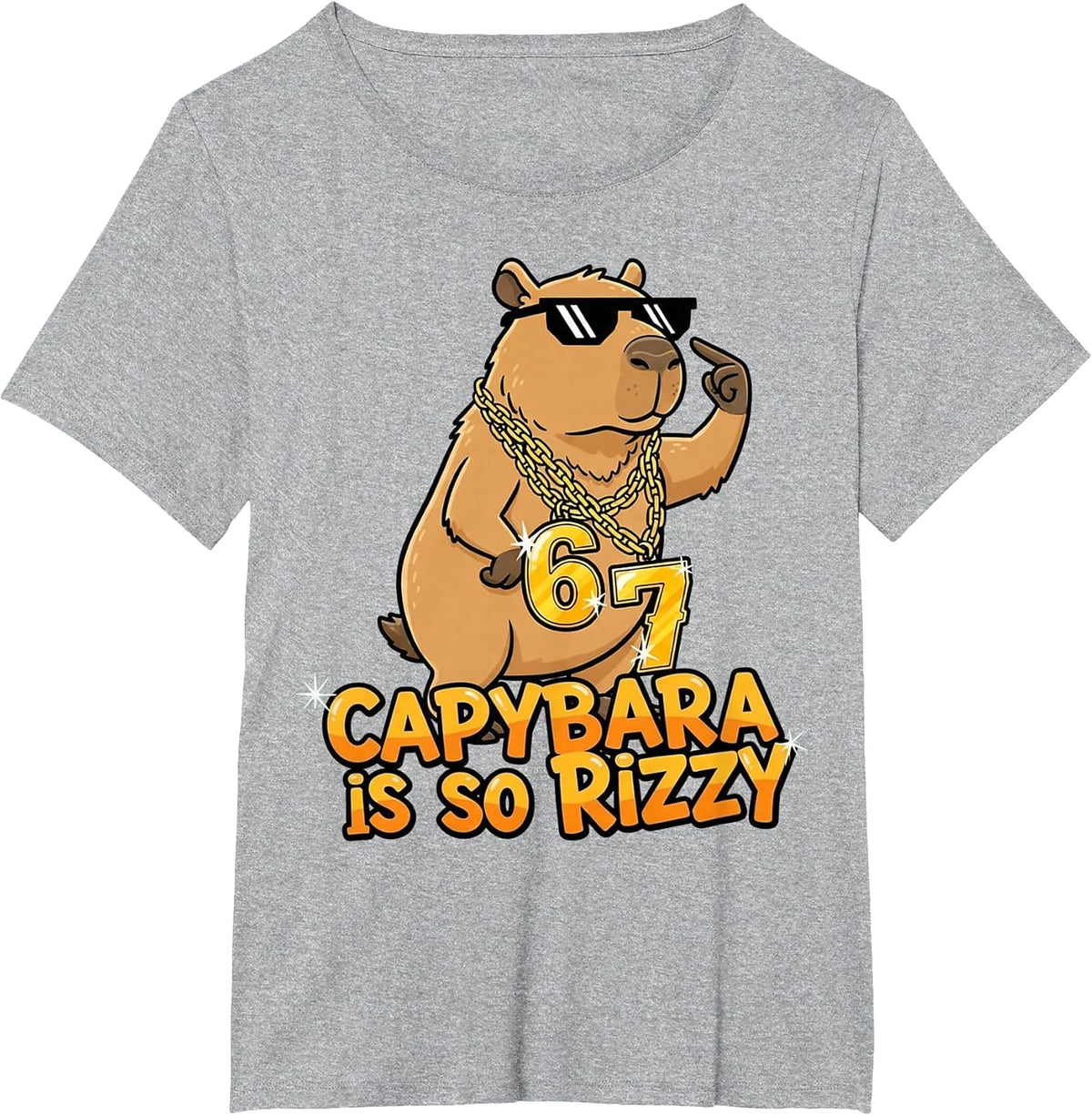 Funny Capybara is So Rizzy Meme 67 T-Shirt - Heather Grey