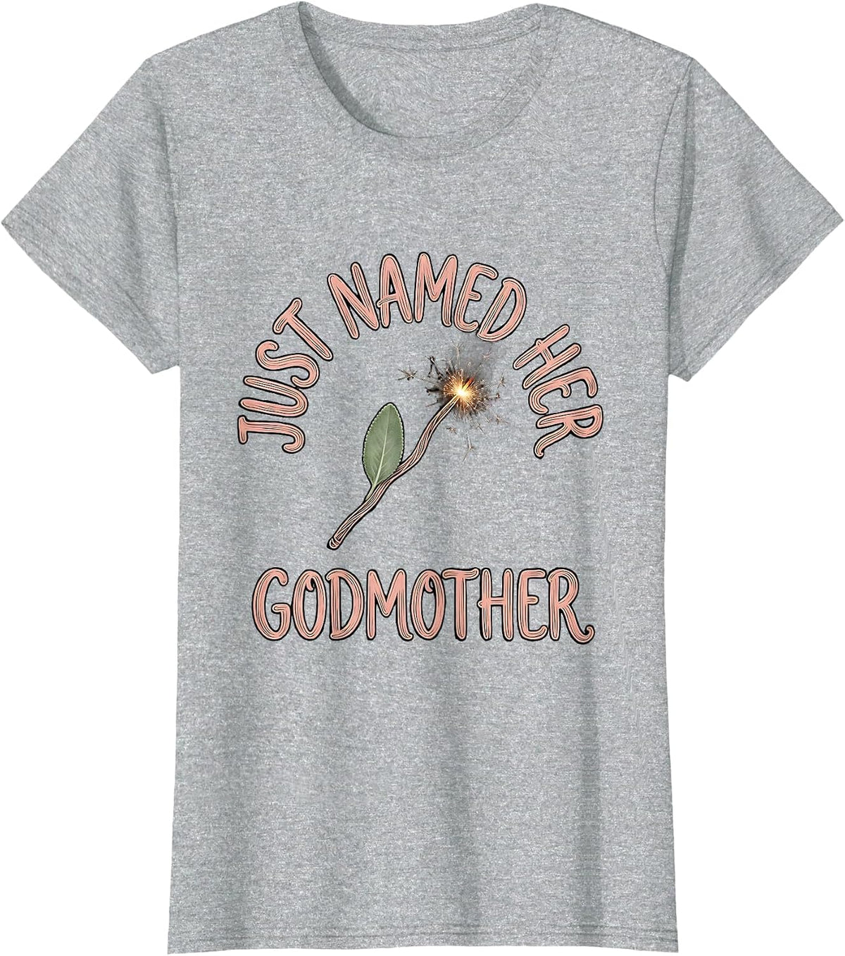 Just Named Her Godmother Boho Fairy Godmother Gift T-Shirt - Heather Grey