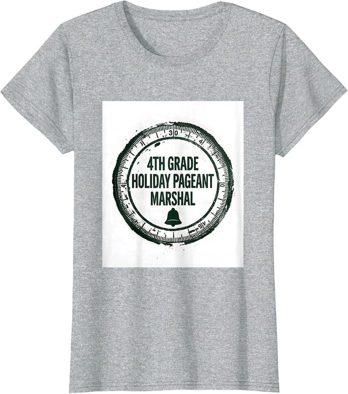 4th Grade Holiday Pageant Marshal Funny Teacher Christmas T-Shirt - Heather Grey