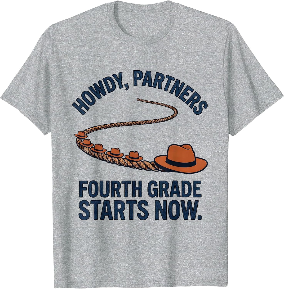 Men's Howdy Partners Fourth Grade Starts Now Teacher T-Shirt - Heather Grey