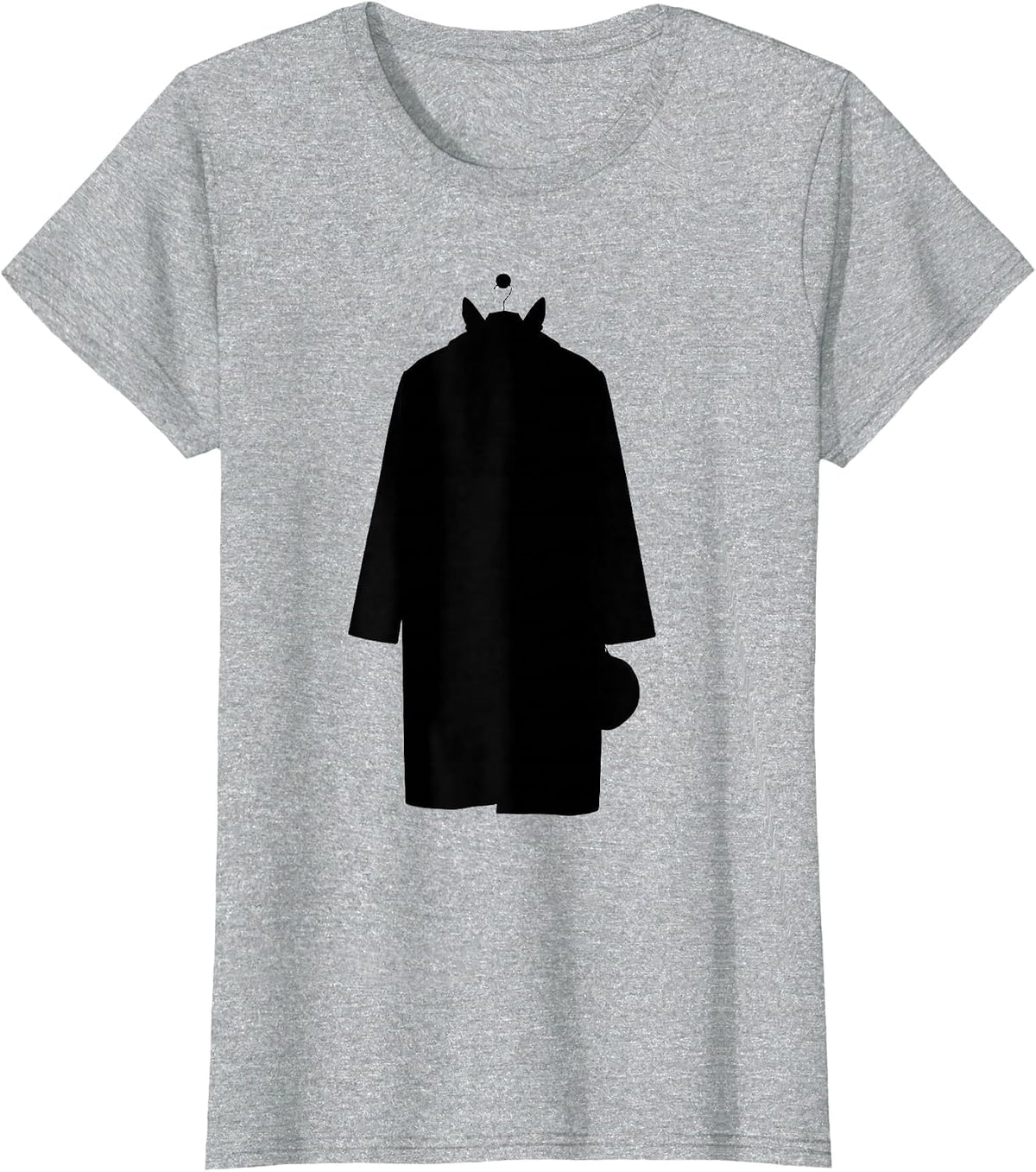 Oversized Coat Chihuahua Silhouette Dog Lover Humor T-Shirt - Heather Grey