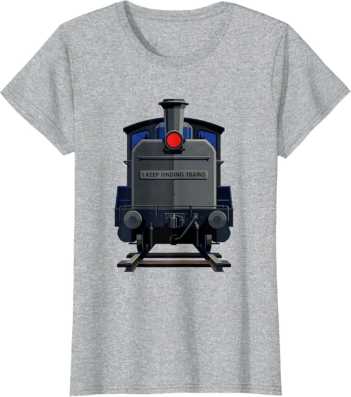 Women's I Keep Finding Trains Geometric Train Enthusiast Deadpan T-Shirt - Heather Grey