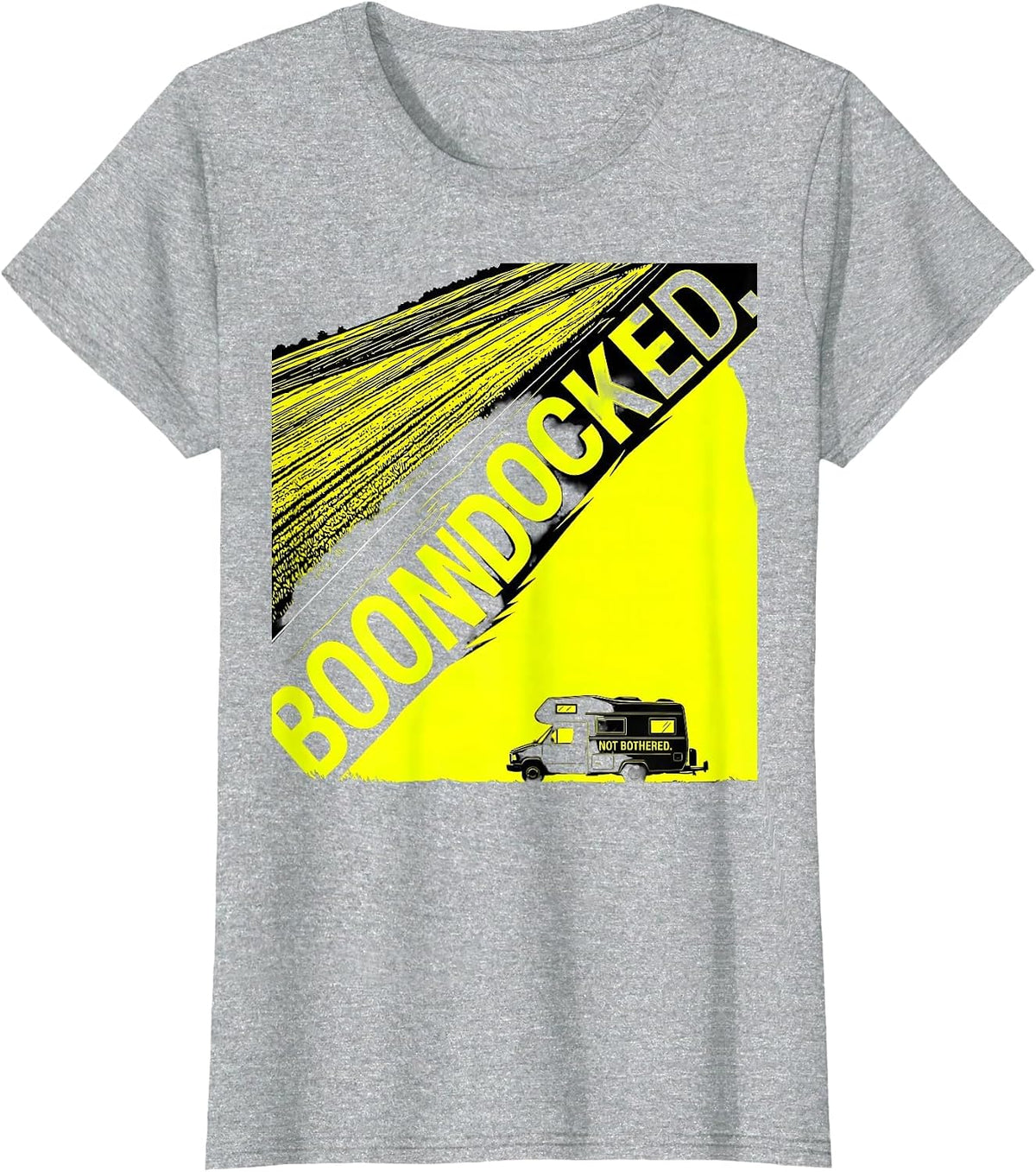 Boondocked Not Bothered Retro Van Life Nomads Vanlife T-Shirt - Heather Grey