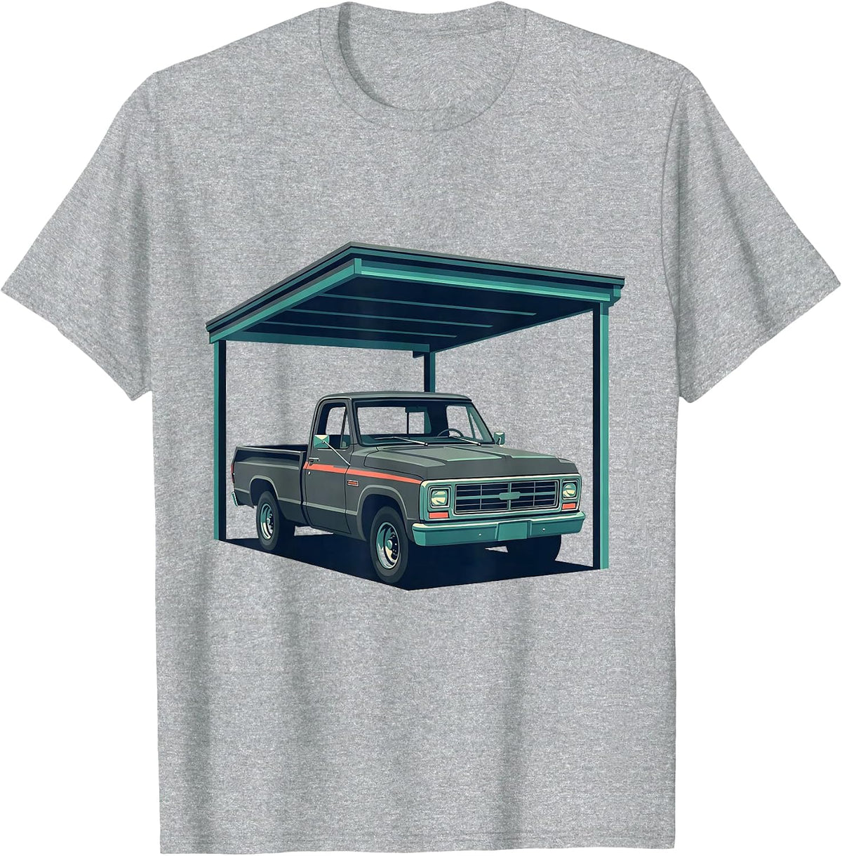 Men's Square Body Classic Pickup Truck Enthusiast Pride Vintage T-Shirt - Heather Grey